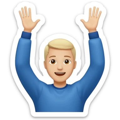 person raising both arms like at church sticker