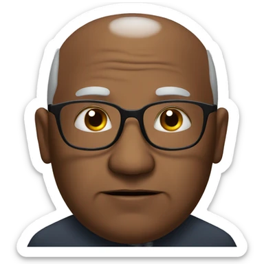 Black, elderly, glasses, bald, overweight sticker