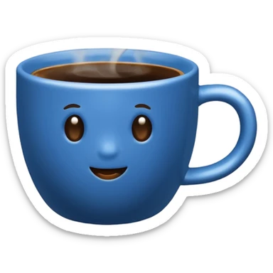 hot blue coffe cup sticker