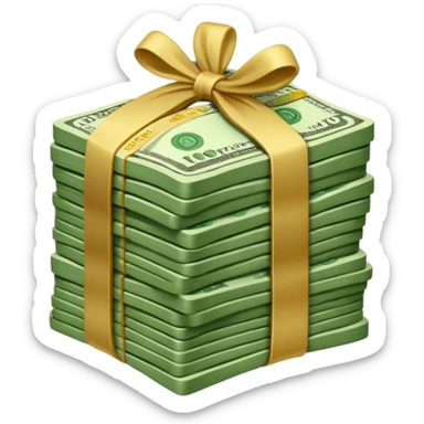 a wad of money without a bow sticker