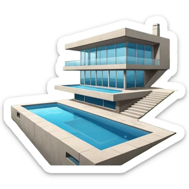 modern house on the hill, with a pool ON THE HILL WITH VIEW AT THE CITY sticker