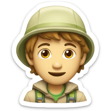 Climbing scout relief side profile style of emoji sticker