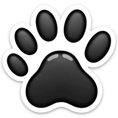 Black outline dog paw print sticker