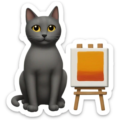 A cat painting a picture by Rothko   sticker