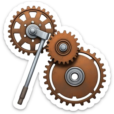 Mop with cogwheels sticker