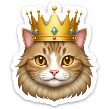 Cat with crown sticker