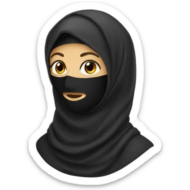 A woman wearing niqab  sticker