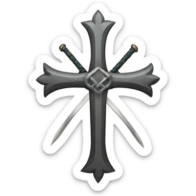 Cross made from swords sticker