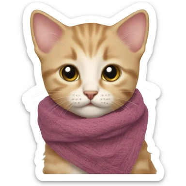 Kitten wearing a scarf sticker