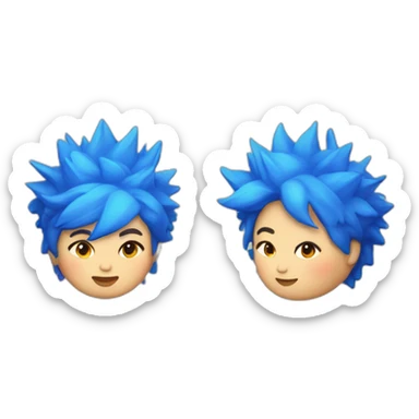 Older fat lesbian Chilean very short spiky bright blue hair sticker