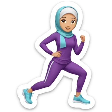 High resolution full body of a girl wearing a hijab and is a fitness trainer sticker