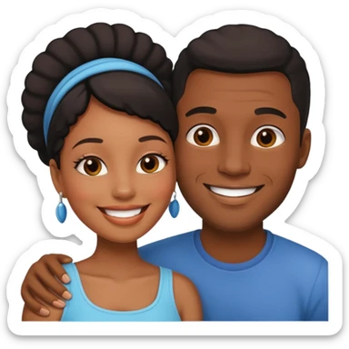 romantic black couple sticker