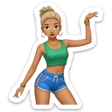 Joven bailando reguetón en forma de perreo sticker