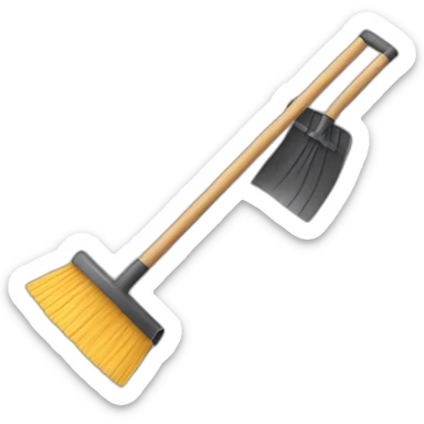 broom and shovel sticker