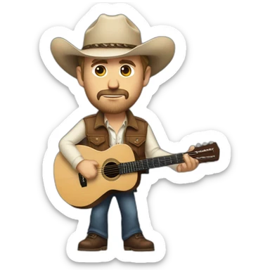 Old ryan gosling playing western guitar sticker