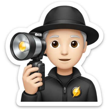 Photographer with flash speedlight sticker