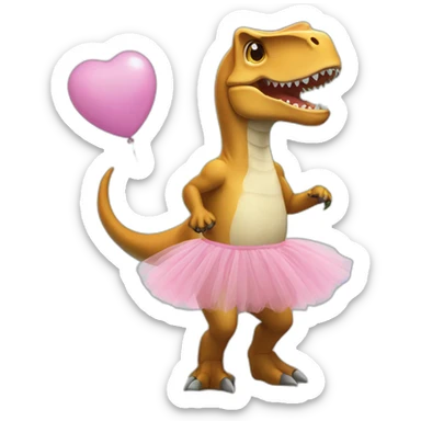 T-Rex en tutu sticker