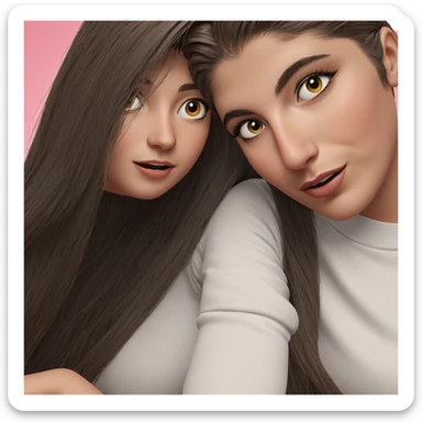 girls with long hair sticker