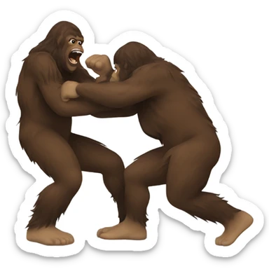 Sasquatch wrestling sticker