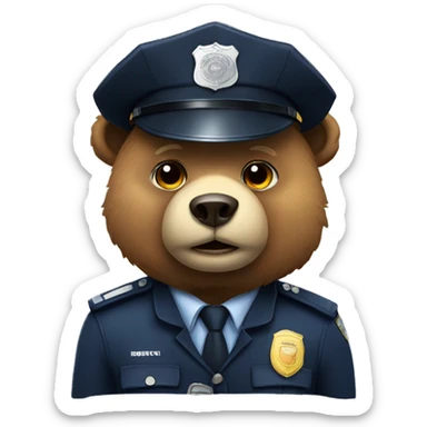 bear in police uniform sticker