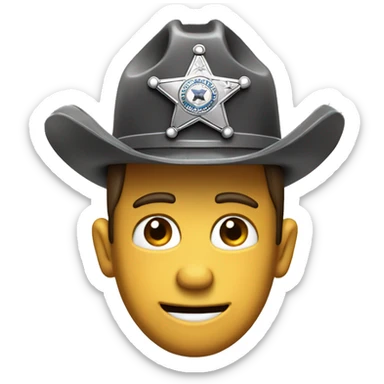 construction hard hat with sheriffs badge worn by sheriff woody sticker