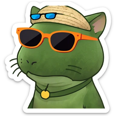 Cat wearing sunglasses sticker