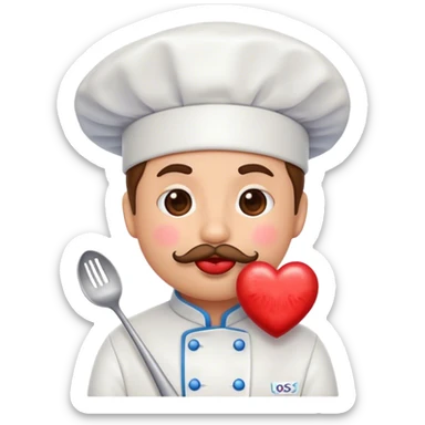 Chef emoji with a kiss mark sticker