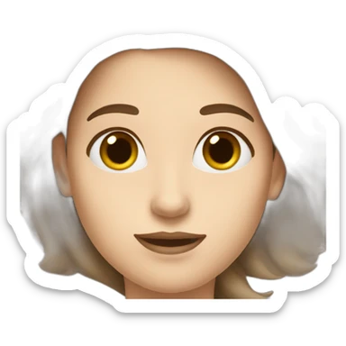 women dermatologist long brown hair, fair skin sticker