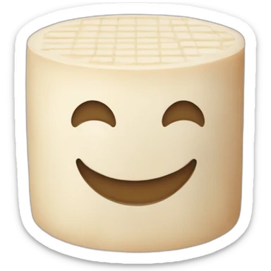 round tofu with a grid pattern on top sticker