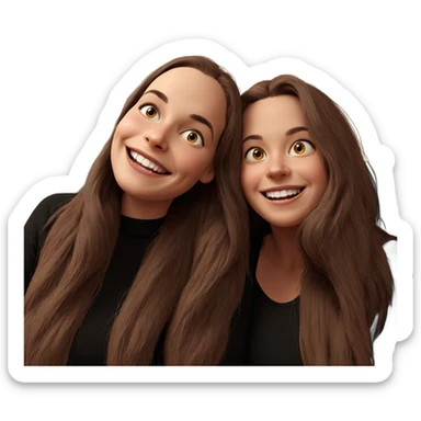 smiling girls in horror theme sticker