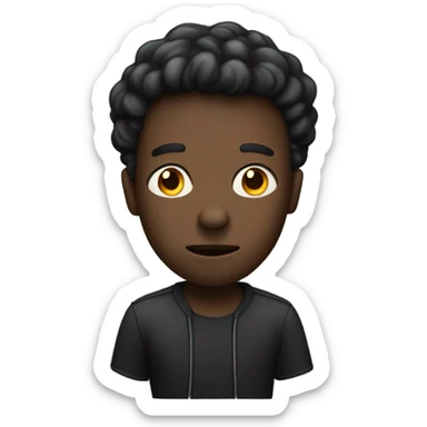 A dude black shaking his head  sticker