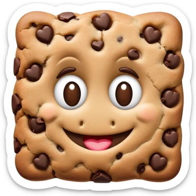 Chocolate chip cookie in love with a brownie sticker