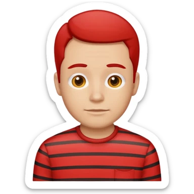 Men with red Striped Shirt not t shirt sticker