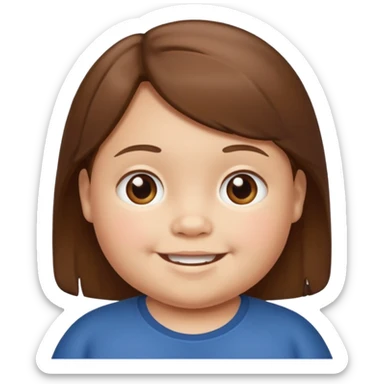 small fat child brown hair light skin men sticker