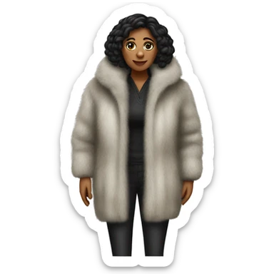Realistic, mob, wife full body fur coat sticker