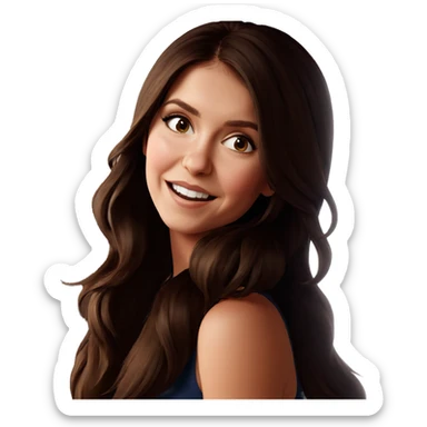 smiling girl with brown hair sticker