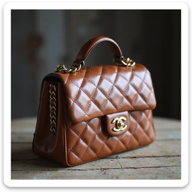 Remove background, keep only the realistic Chanel handbag, preserve leather texture, transparent background. sticker