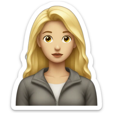 Blonde girl sad and lonely sticker