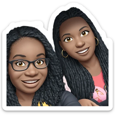 smiling girls in car sticker