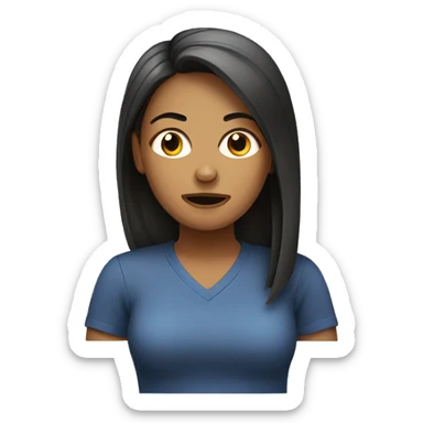 Make a stressed out emoji female sticker