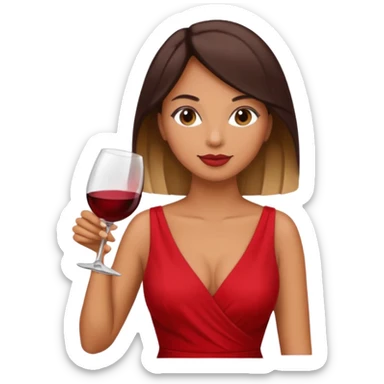 Woman drinking wine sticker