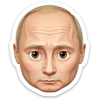 Vladimir Putin, Russian president, with stern expression sticker