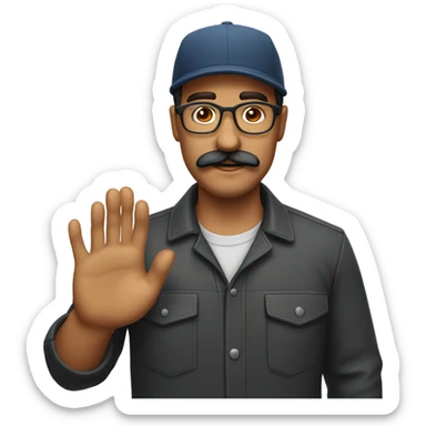 man latin mustache glasses cap  sticker