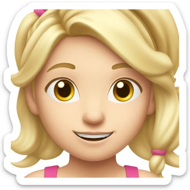cute blonde with ponytail running in pink cami sticker