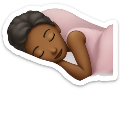 A girl sleeping on the bed  sticker
