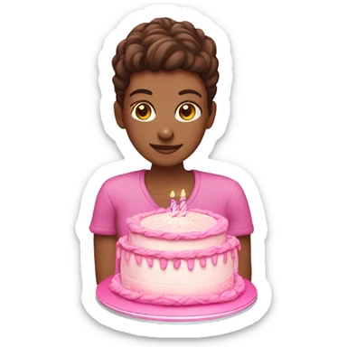 Pink cake birthday sweet 16 sticker