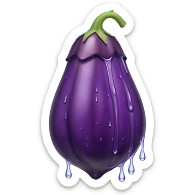 Eggplant dripping water sticker