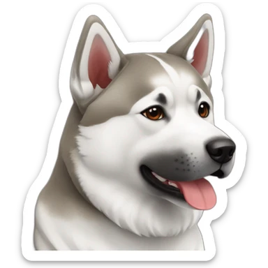 Akita inu brindle grey and red sticker