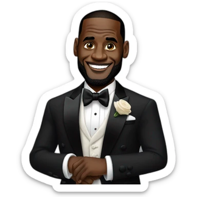 lebron james in a fancy tuxedo suit sticker
