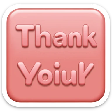 the words thank you in coral pink sticker
